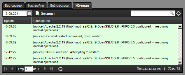 Журнал Веб-сервера